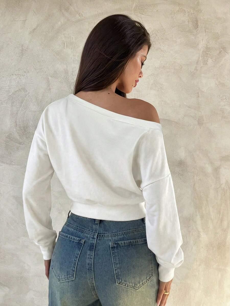 SHEIN BIAŁA BLUZKA DŁUGI RĘKAW S06__M