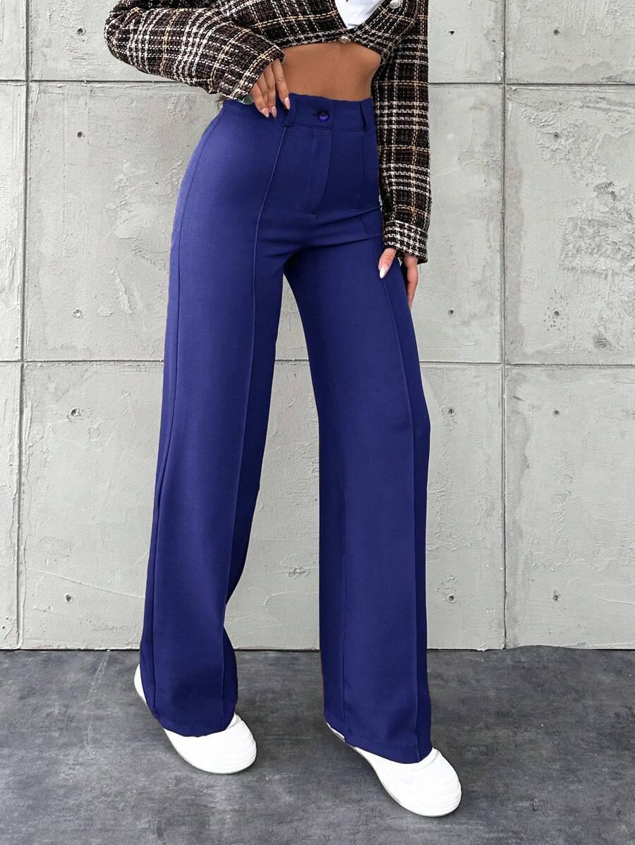 SHEIN GRANATOWE SPODNIE ZAMEK S06__L