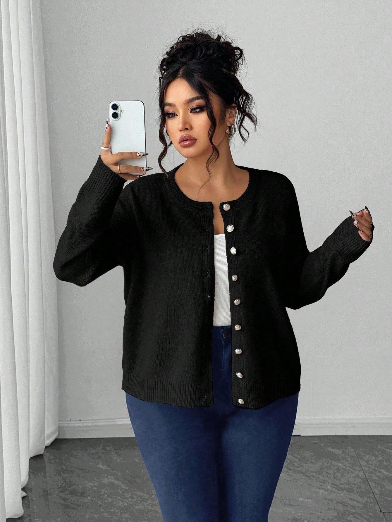 SHEIN CZARNY SWETER GUZIKI S06__50