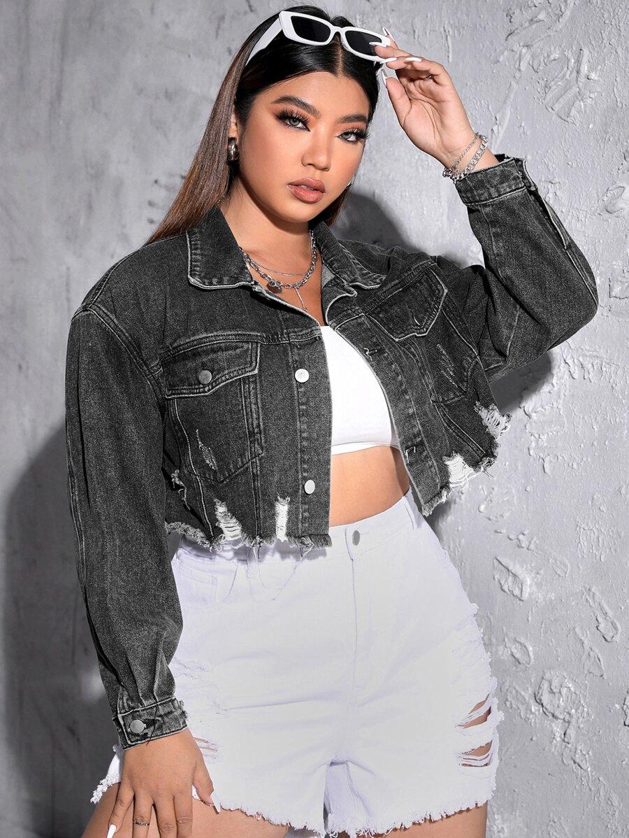 SHEIN SZARA JEANSOWA KURTKA S06__XXL