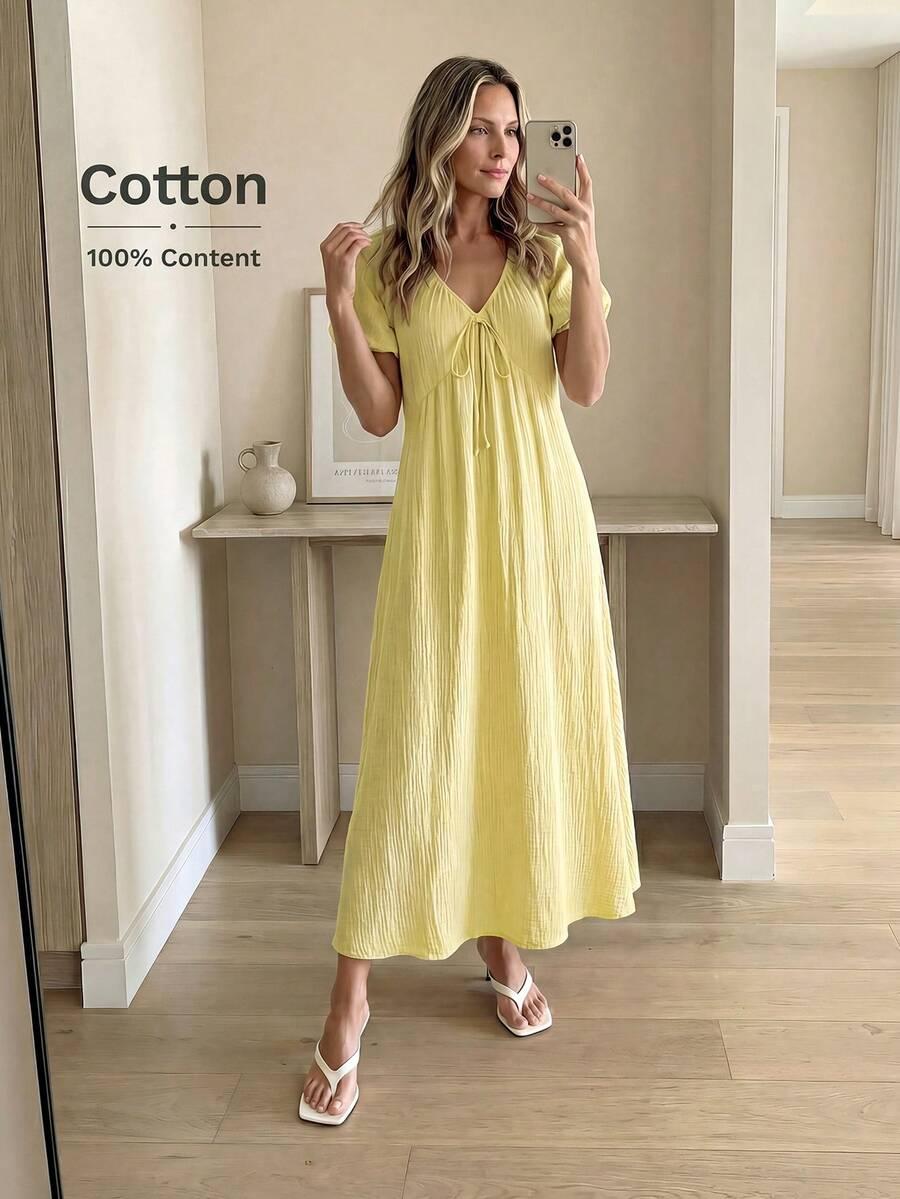 SHEIN ŻÓŁTA MAXI SUKIENKA S06__M