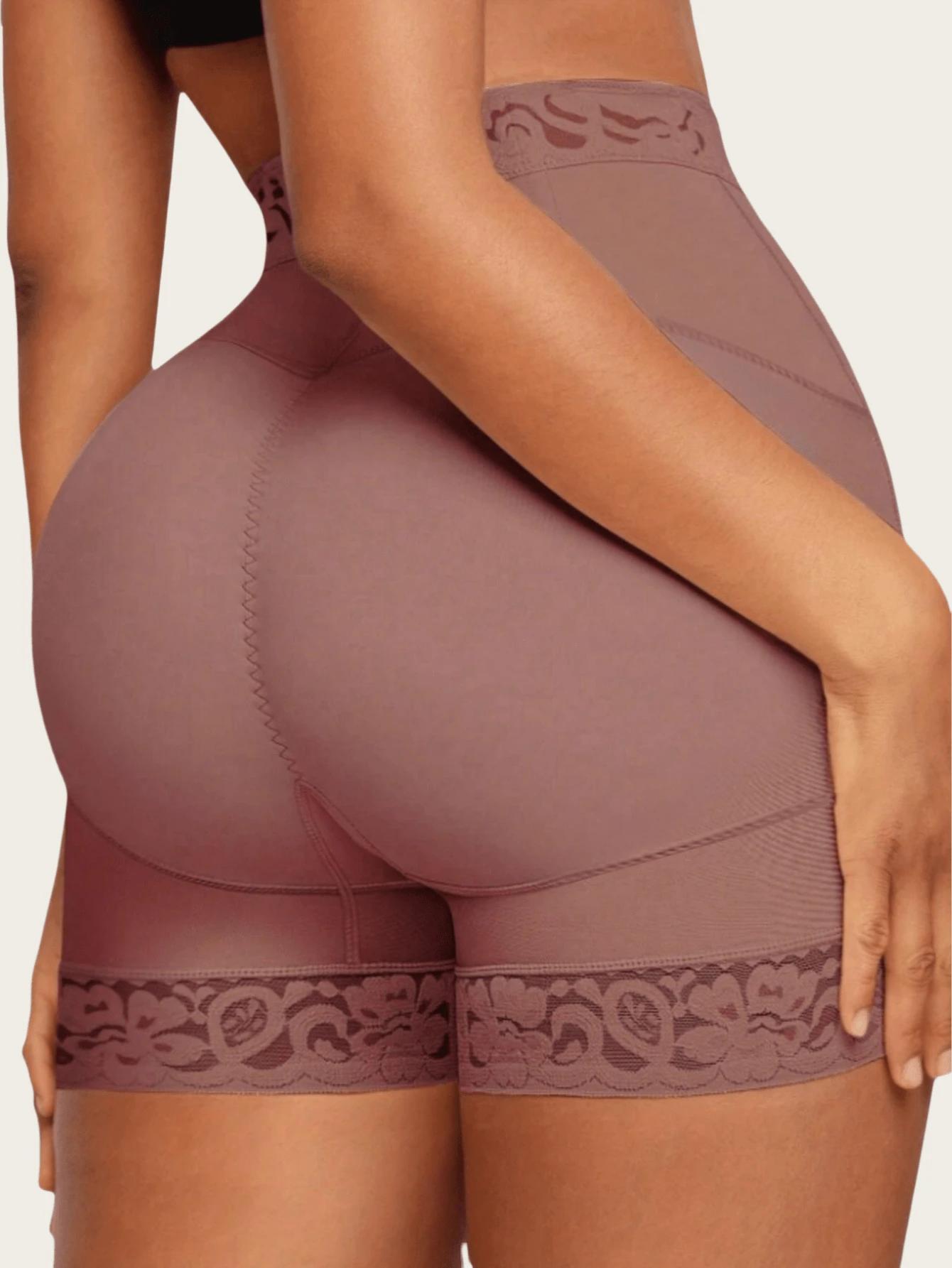 SHEIN BEŻOWE MODELUJĄCE SZORTY WYSOKI STAN PK01__L