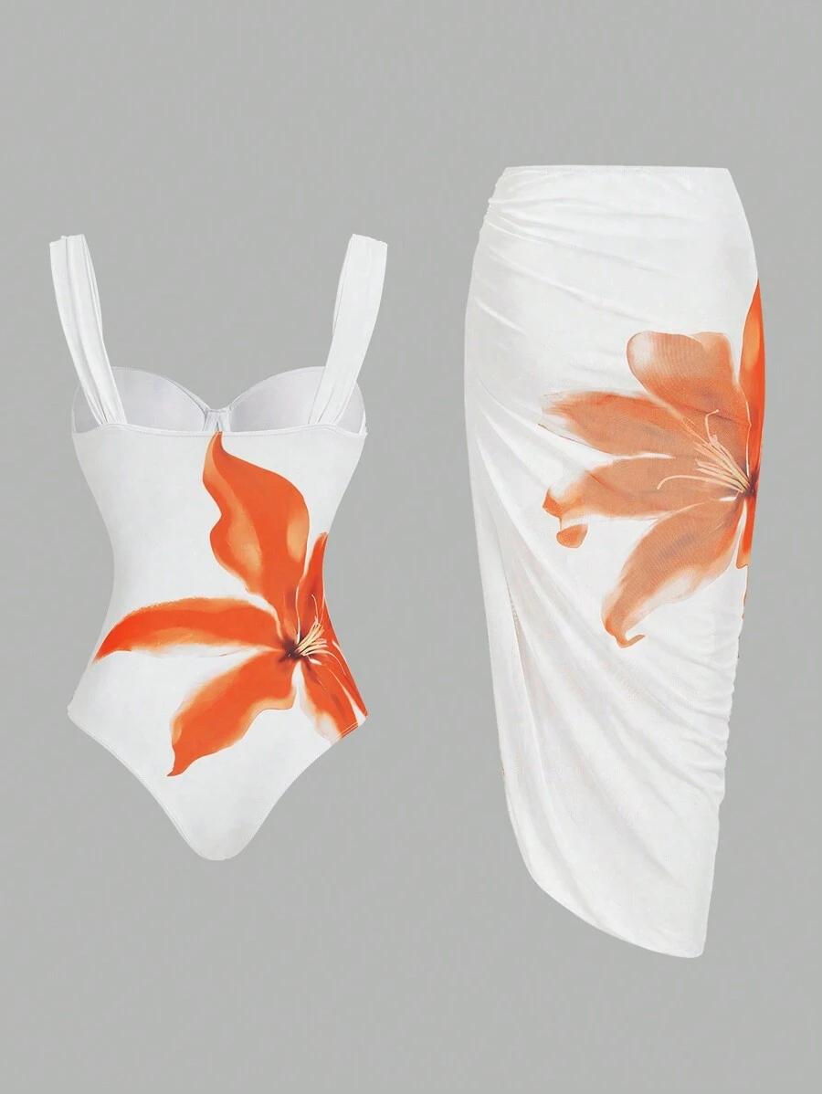 SWIM OASIS JEDNOCZĘŚCIOWY STRÓJ KĄPIELOWY SPÓDNICA KOMPLET S09__L