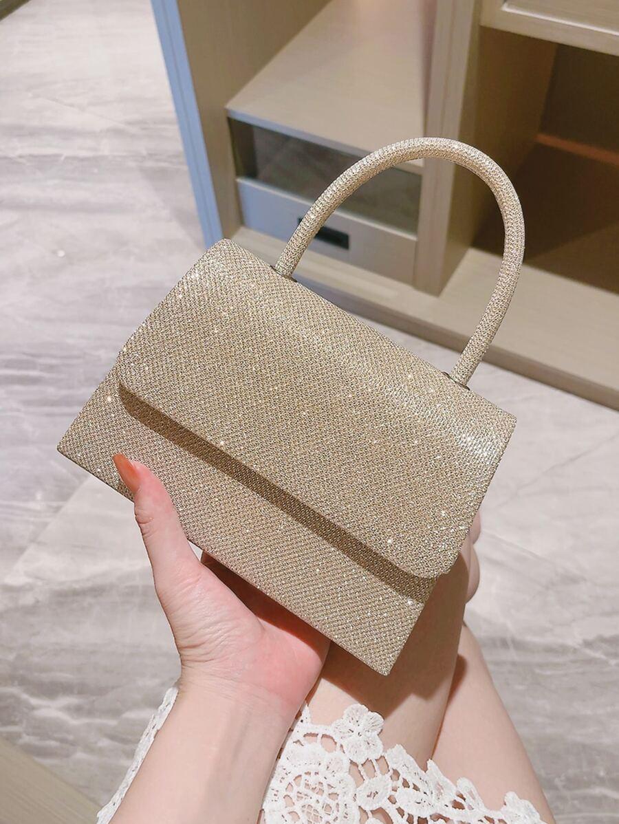 SHEIN ZŁOTA TOREBKA POŁYSK S07__5,5X20X22CM