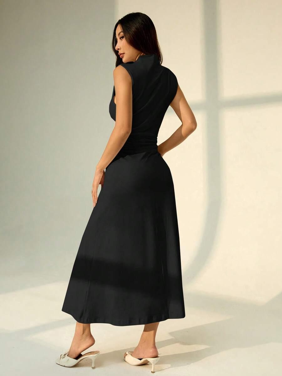 SHEIN CZARNA SUKIENKA BEZ RĘKAWÓW S06__S