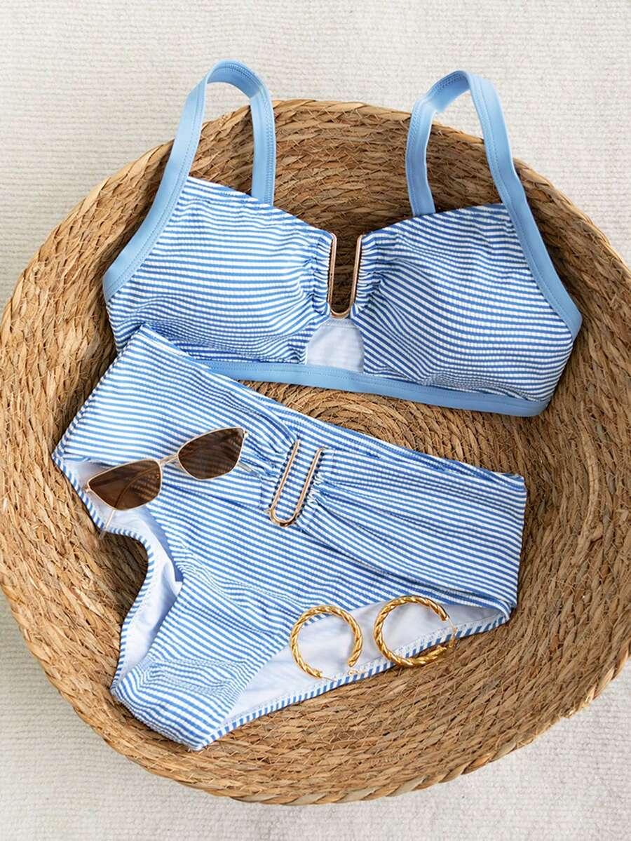 SHEIN NIEBIESKI DWUCZĘŚCIOWY STRÓJ KĄPIELOWY S09__XL