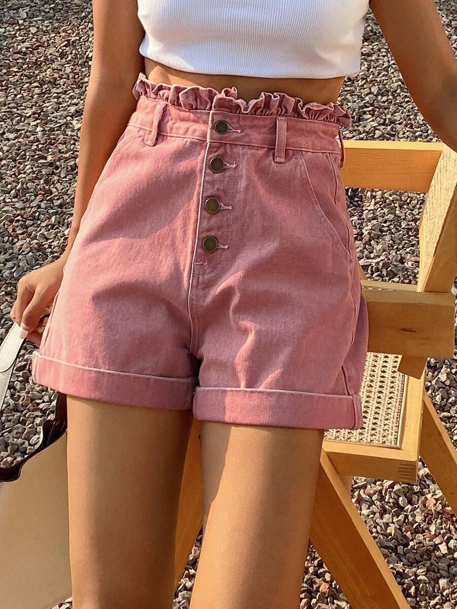 LIVESSO RÓŻOWE SPODENKI JEANS PK01__S
