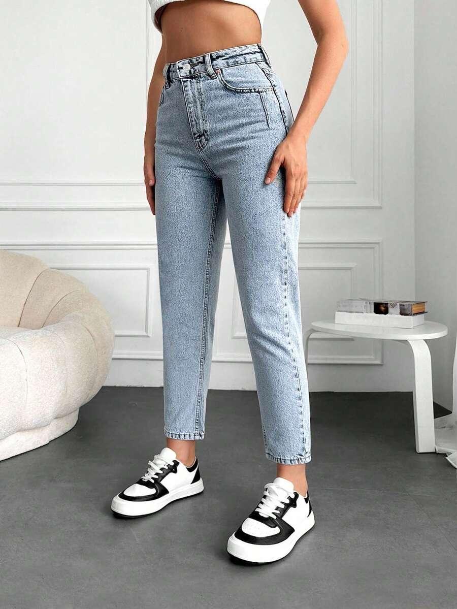 EURMUSE NIEBIESKIE SPODNIE JEANS S06__S
