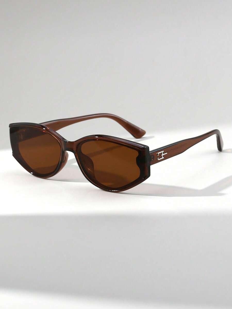 SHEIN BRĄZOWE OKULARY PRZECIWSŁONECZNE S07__