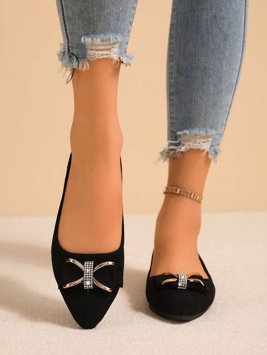 SHEIN CZARNE BALERINY KOKARDA S06__39