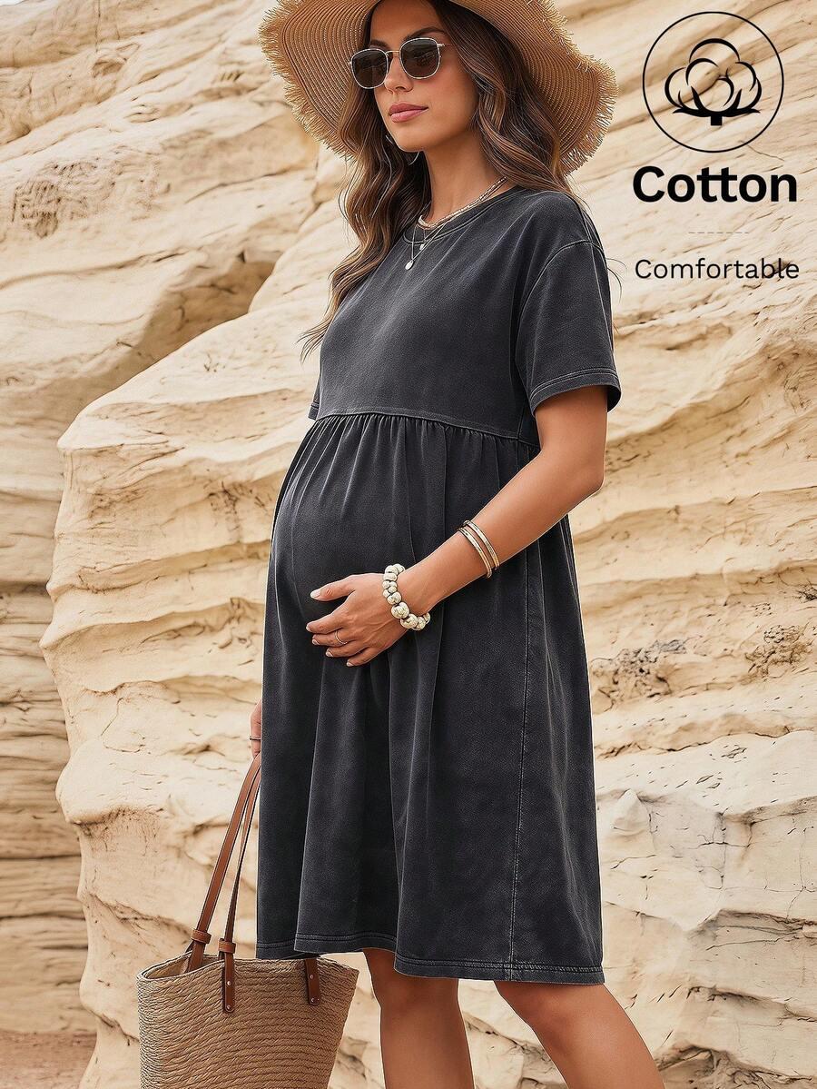 BOHO MAMA SZARA CIĄŻOWA SUKIENKA CASUAL S06__46