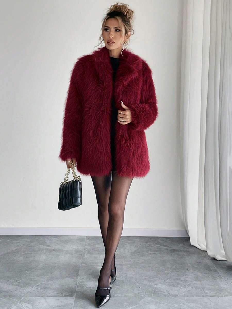 SHEIN BORDOWE SZTUCZNE FUTRO W01__L