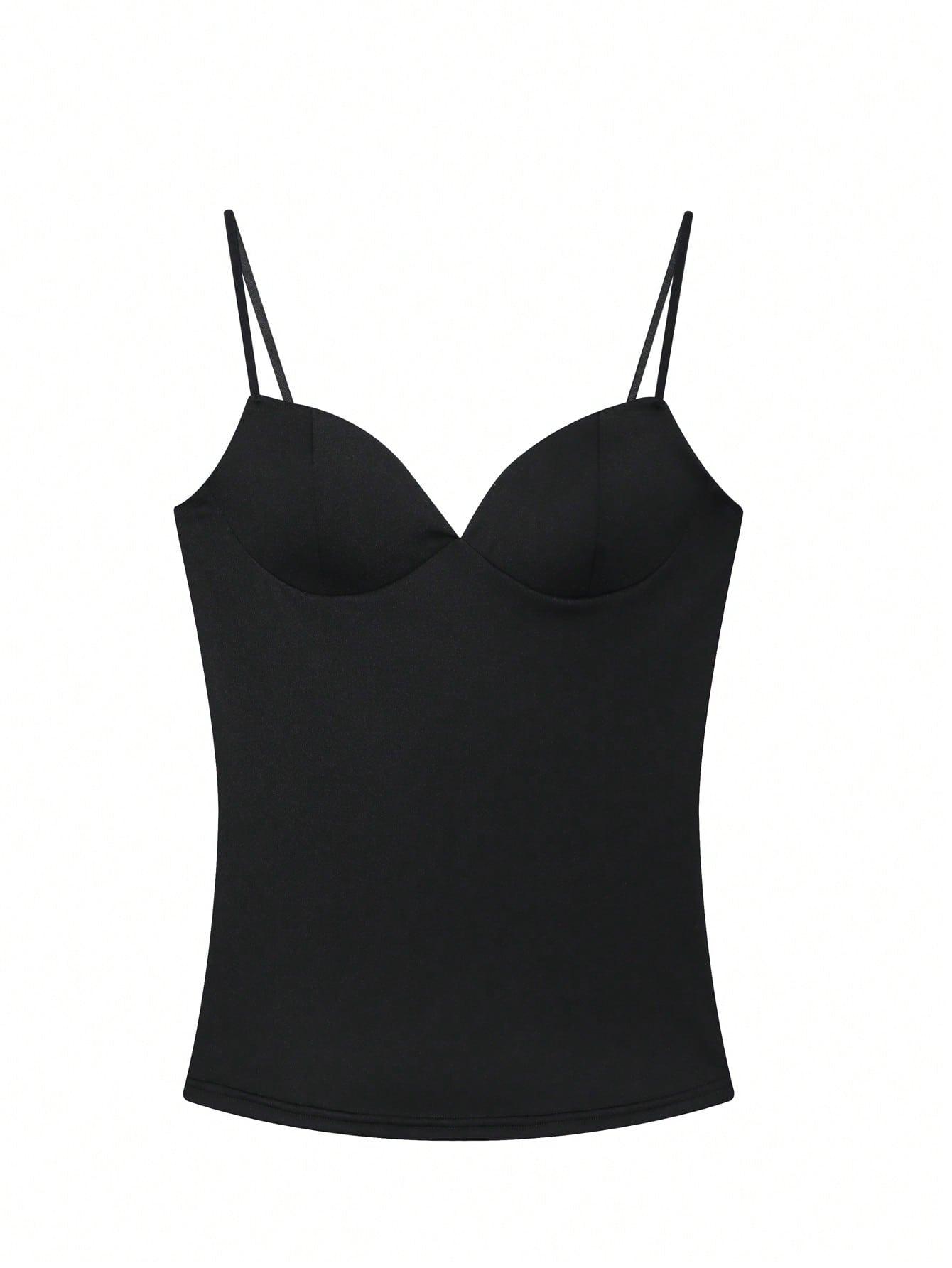 SHEIN CZARNY TOP RAMIĄCZKA S06__M
