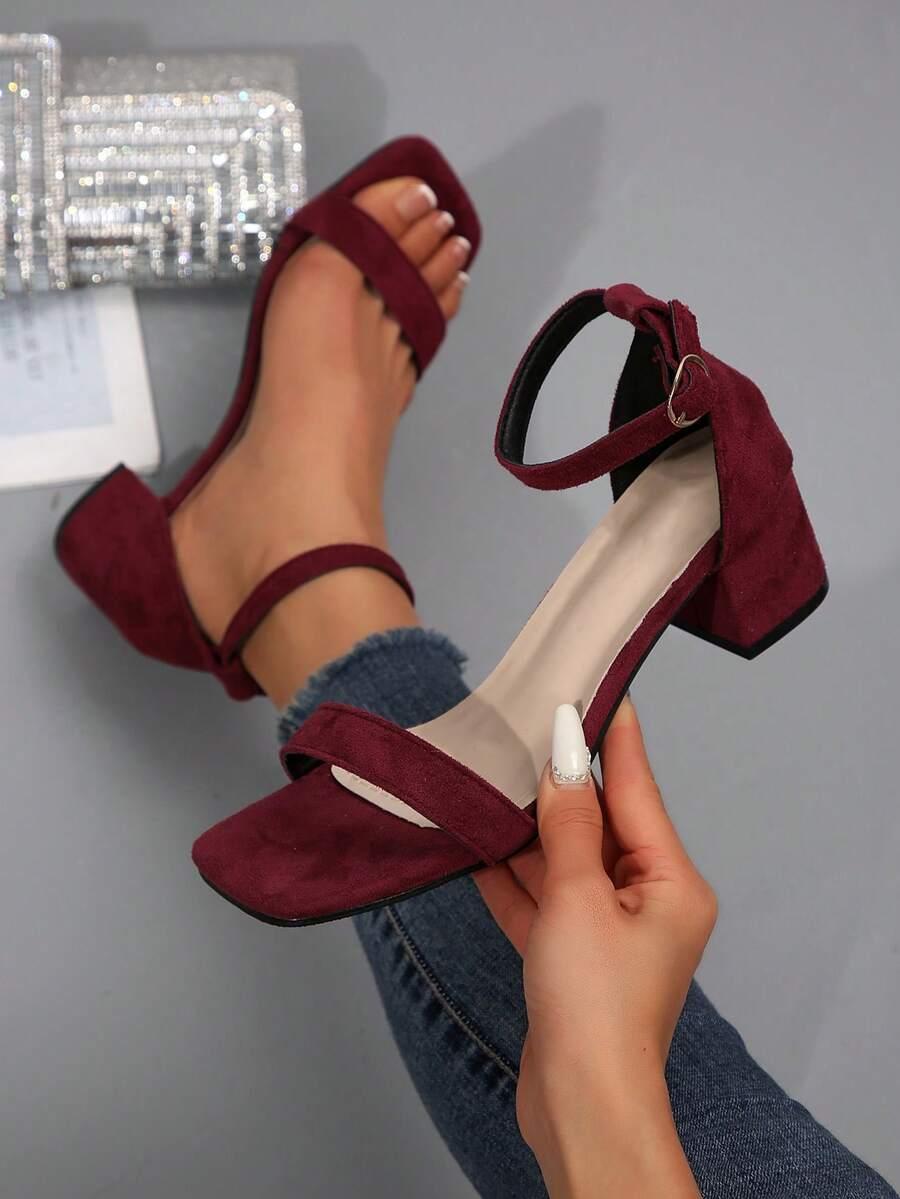 SHEIN BORDOWE SANDAŁY OBCAS SPRZĄCZKA S06__40