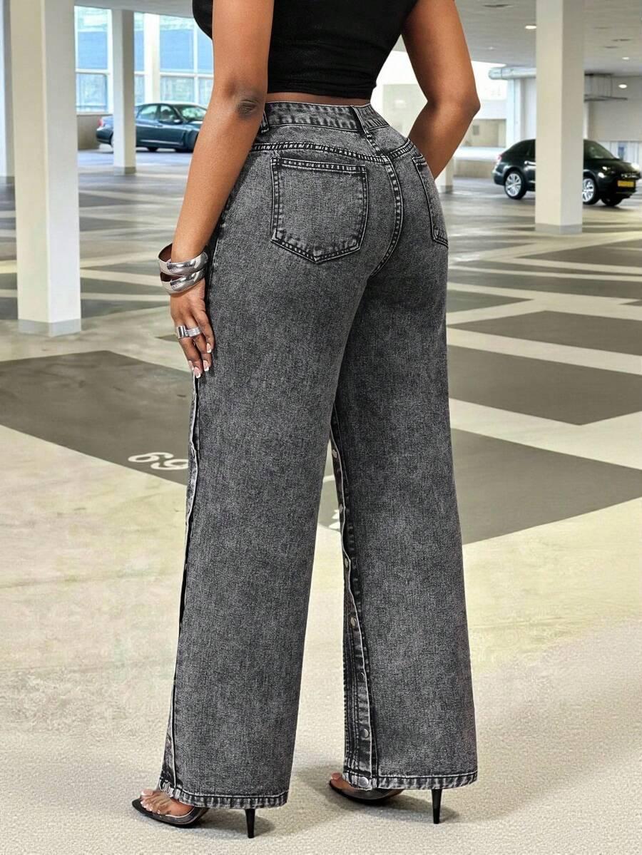 SHEIN SZARE SPODNIE JEANS PK01__W30/L32/L