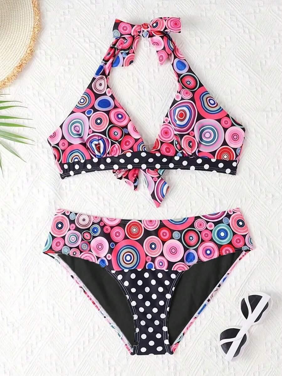 SHEIN DWUCZĘŚCIOWY STRÓJ KĄPIELOWY MIX WZORÓW S09__M