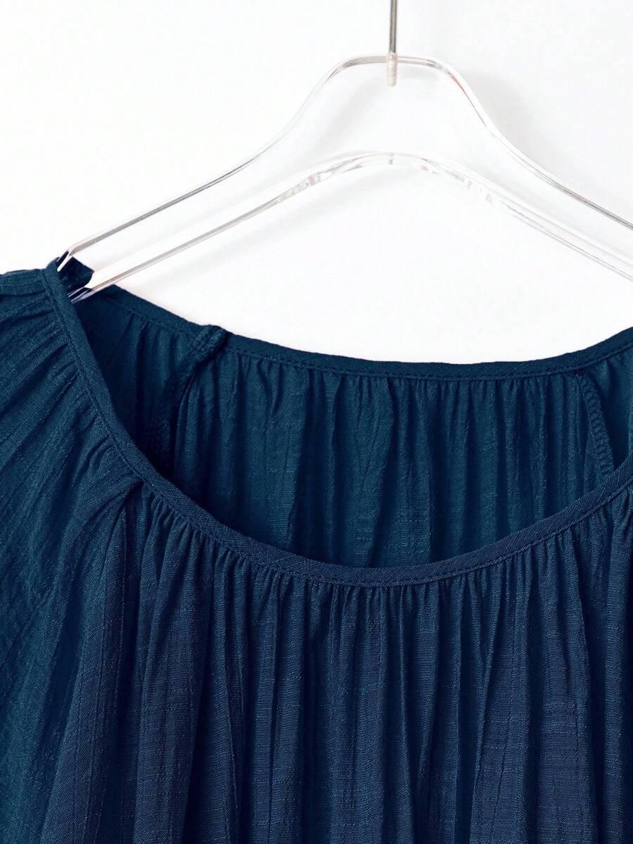 SHEIN GRANATOWA BLUZKA KRÓTKI RĘKAW S06__48