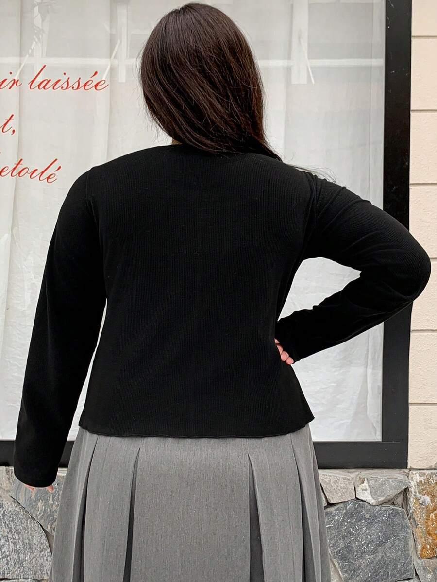SHEIN BLUZKA DŁUGI RĘKAW KOKARDY S06__52