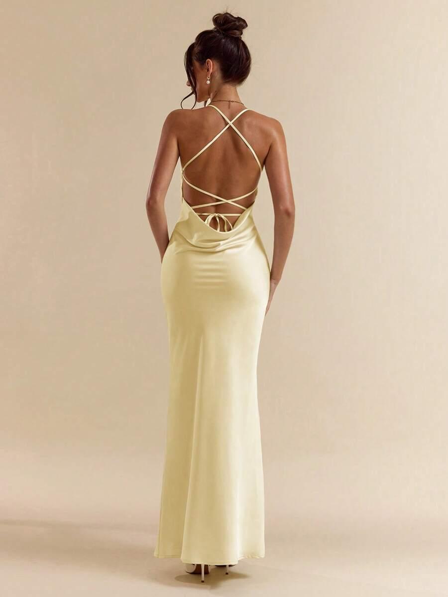 SHEIN ŻÓŁTA MAXI SUKIENKA S06__XS