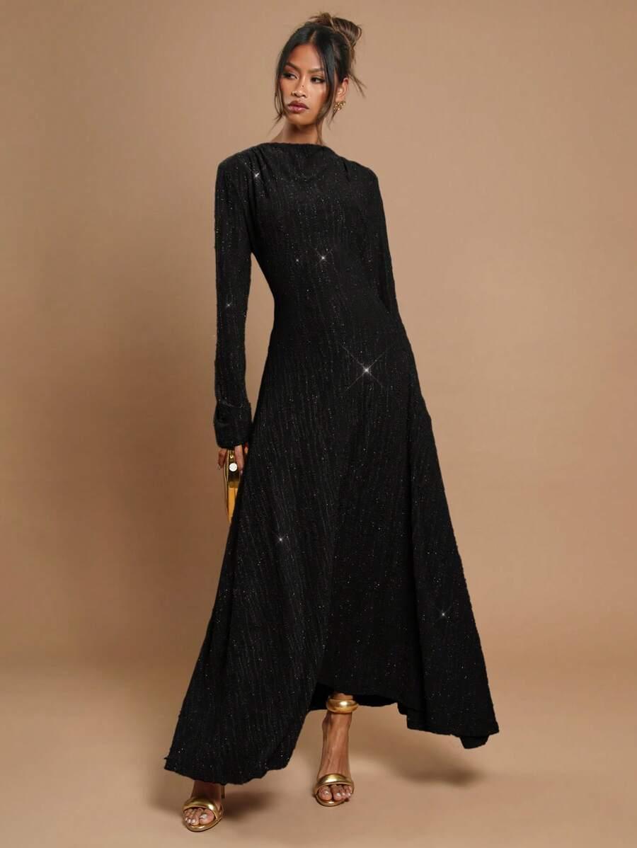 SHEIN CZARNA MAXI SUKIENKA S06__M