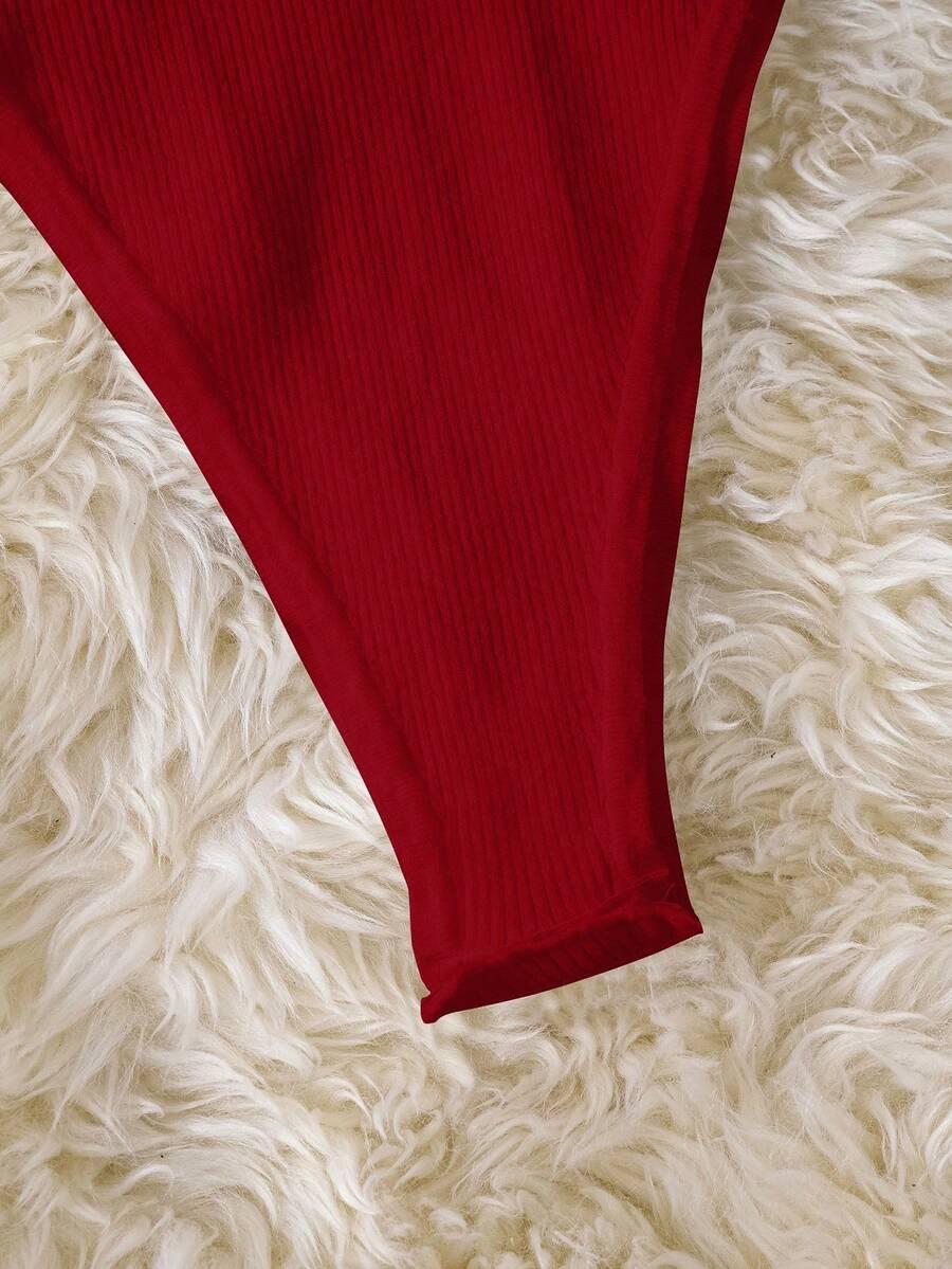 SHEIN CZERWONE DZIANINOWE BODY S06__S
