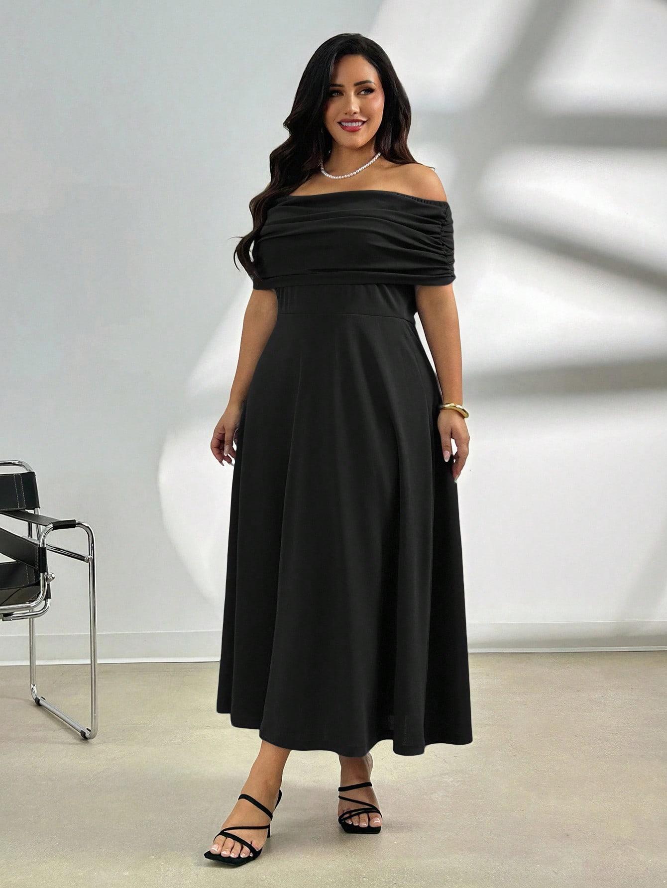 SHEIN CZARNA SUKIENKA ODKRYTE RAMIONA S06__XXL