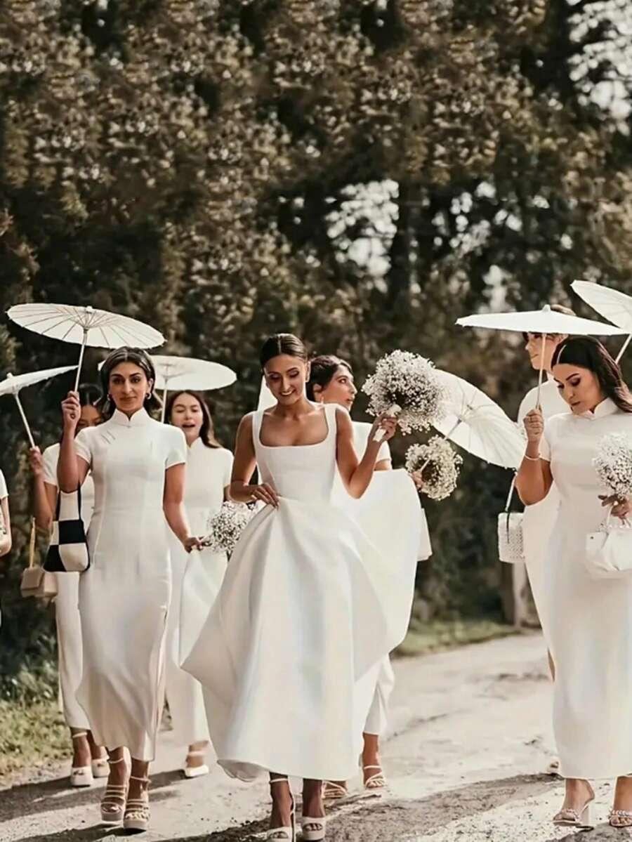 SHEIN BIAŁA PARASOLKA ŚLUBNA 1 SZT S07__60CM