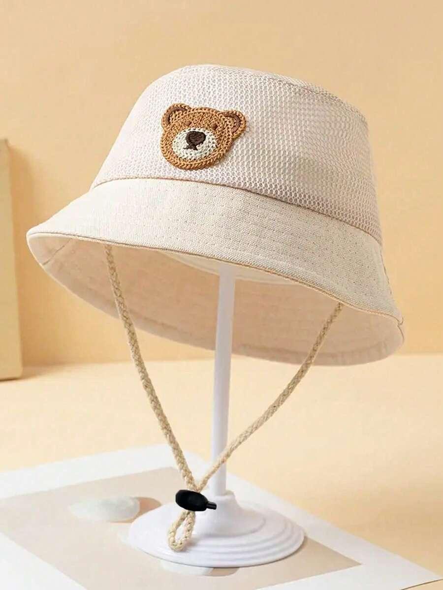 SHEIN BEŻOWY KAPELUSZ BUCKET HAFT S07__46 CM