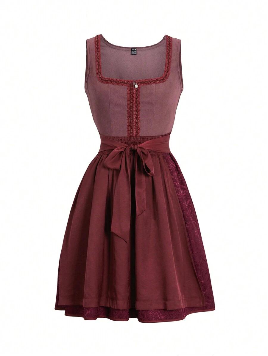 SHEIN BORDOWA SUKIENKA PRZED KOLANO S09__L