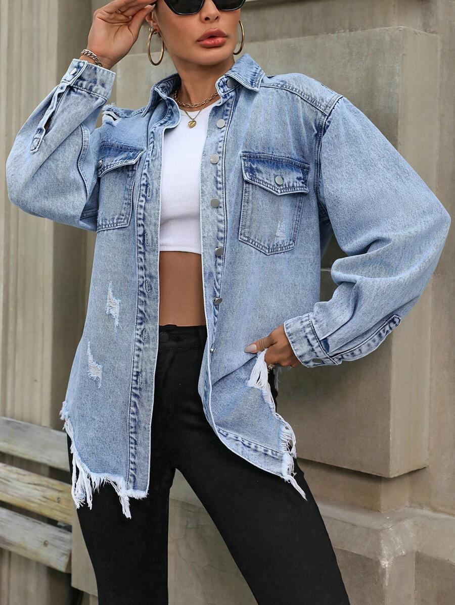 SHEIN NIEBIESKA KURTKA JEANS