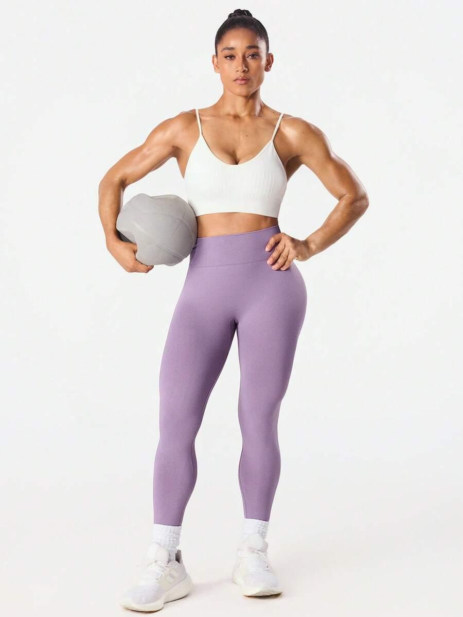 SHEIN FIOLETOWE SPORTOWE LEGGINSY PK01__L