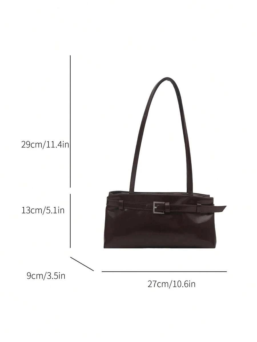 SHEIN BRĄZOWA TOREBKA IMITACJA SKÓRY S07__27X9X13