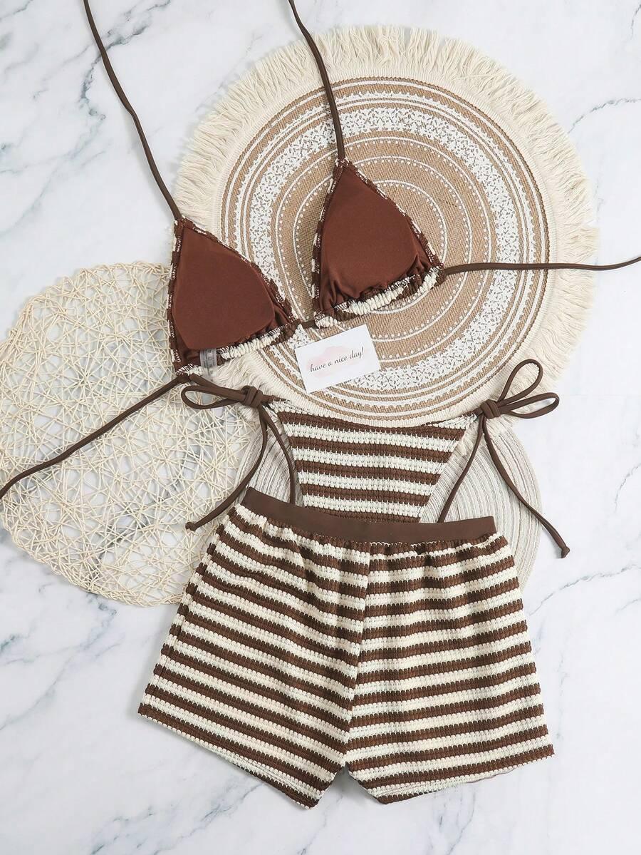 SHEIN TRZYCZĘŚCIOWY KOMPLET BIKINI S09__M