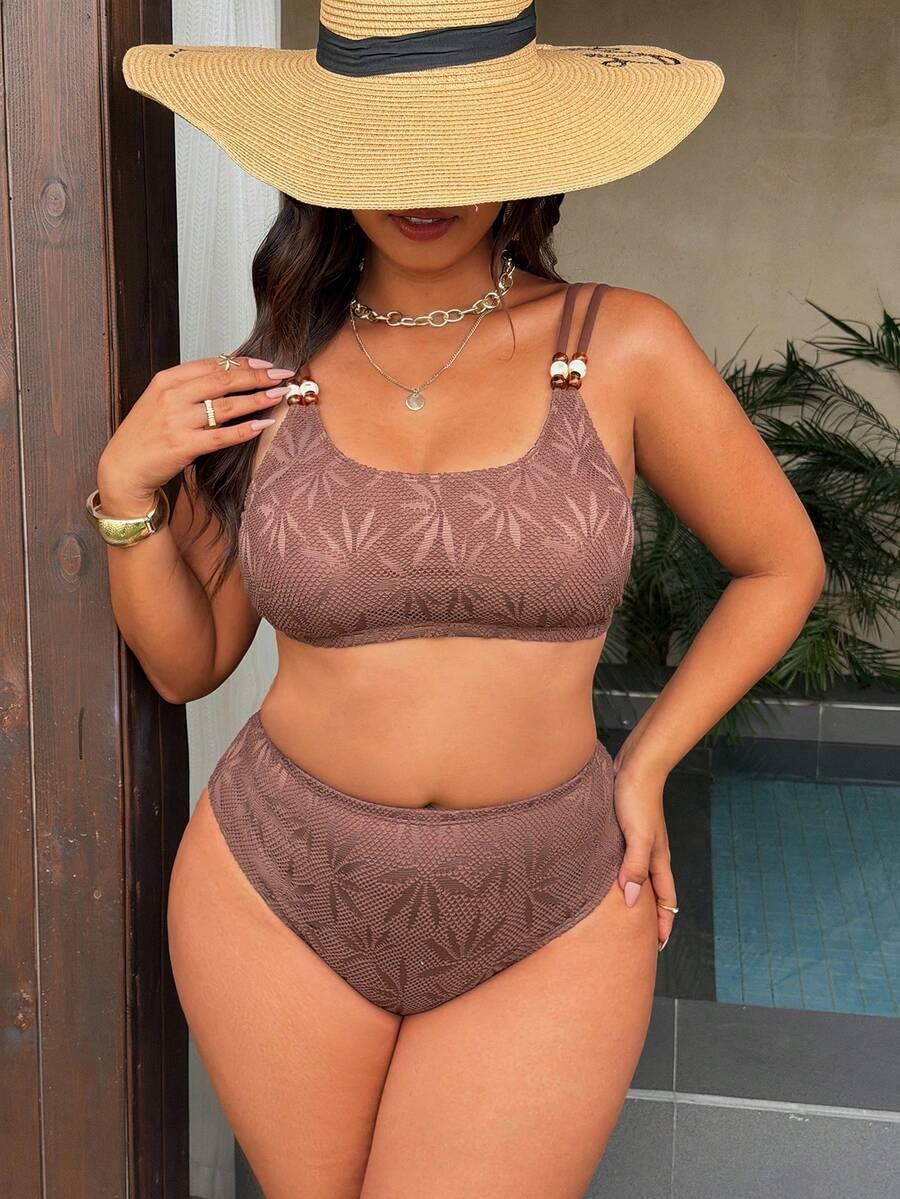 SHEIN BRĄZOWY STRÓJ KĄPIELOWY DWUCZĘŚCIOWY S09__46