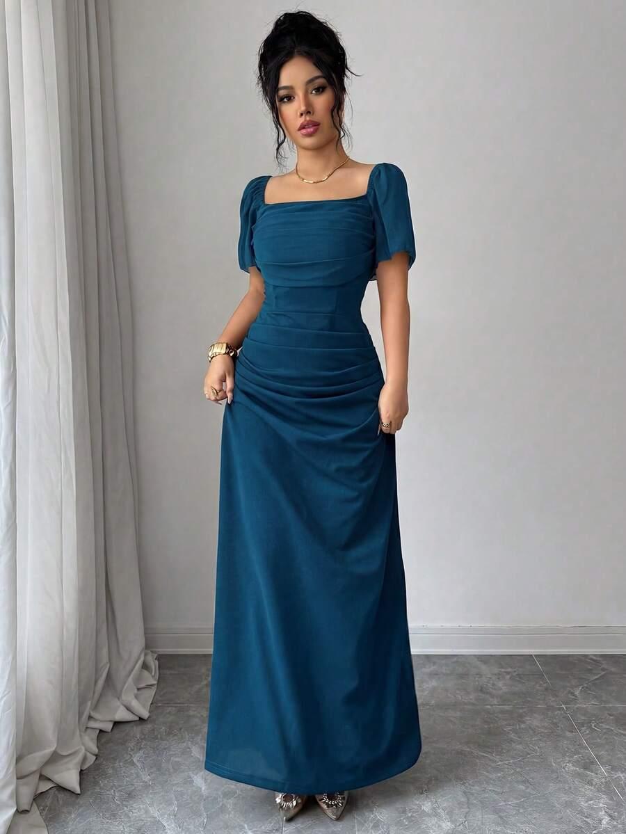 SHEIN NIEBIESKA MAXI SUKIENKA S09__S