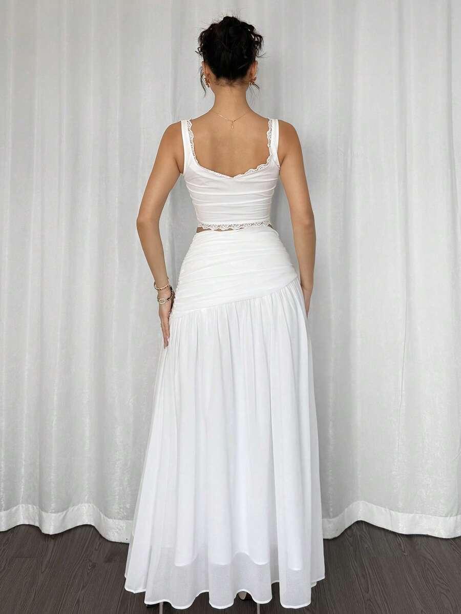 SHEIN BIAŁĄ MAXI SPÓDNICA S06__XXL