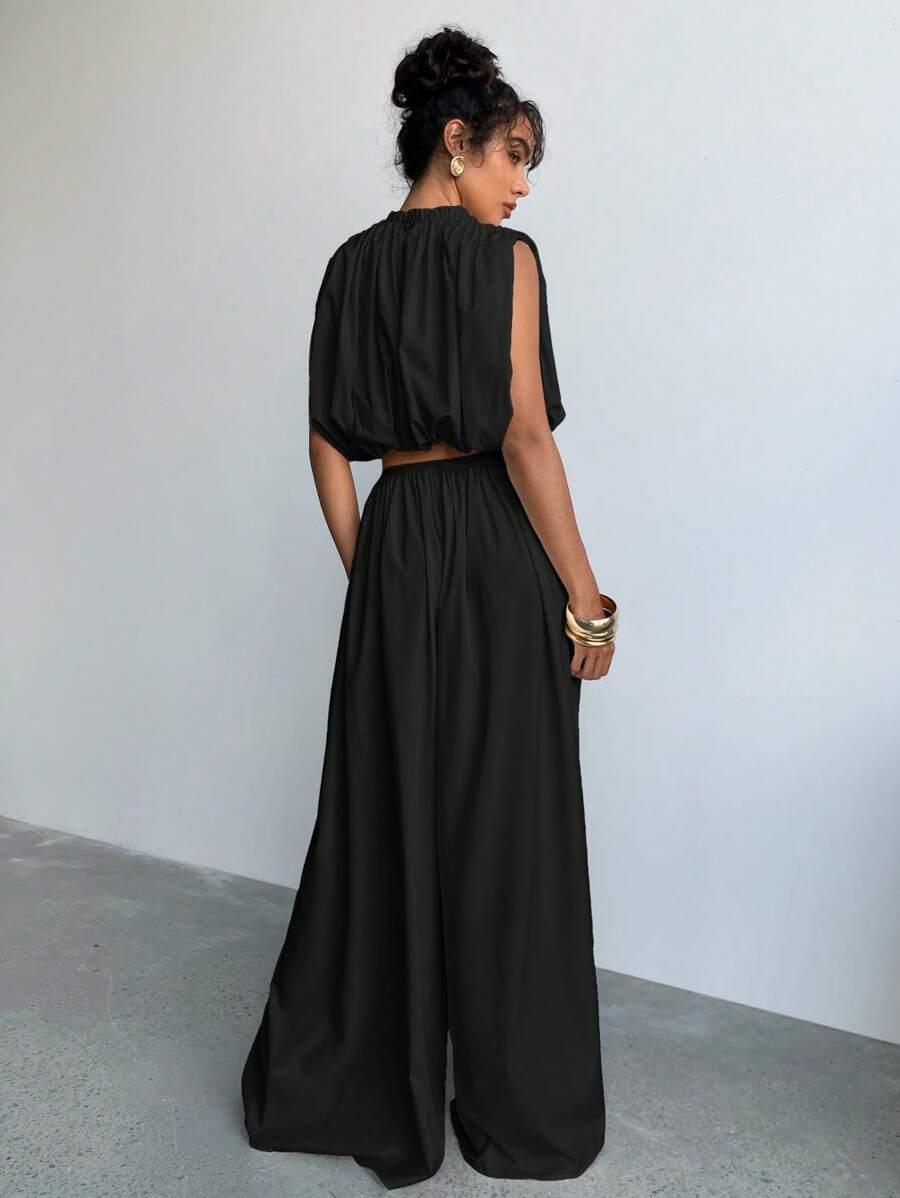 SHEIN CZARNY TOP BEZ RĘKAWÓW S06__M