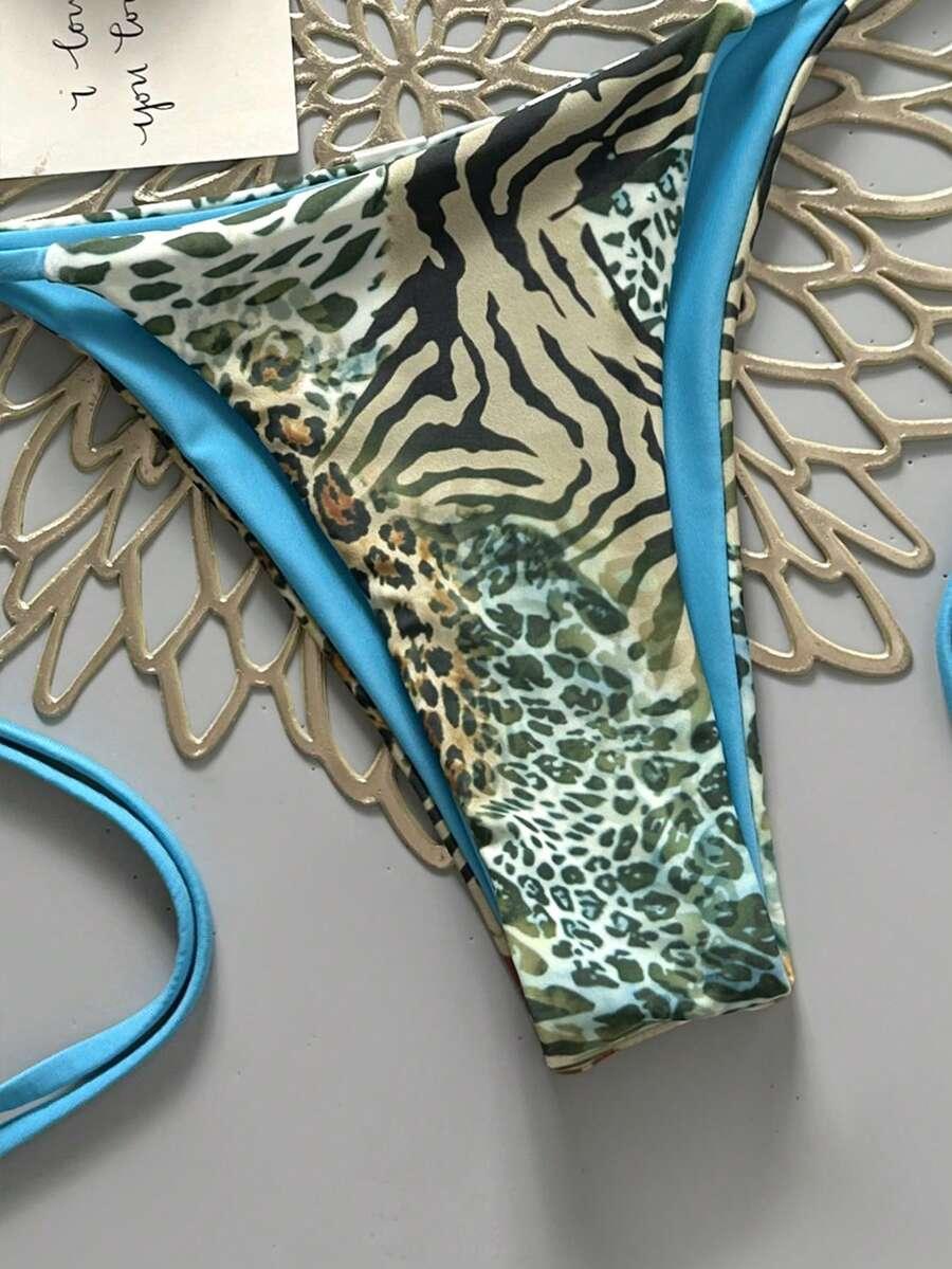 SHEIN STRÓJ KĄPIELOWY ANIMAL PRINT S09__S