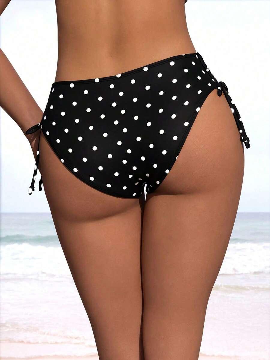 SHEIN DÓŁ OD BIKINI PRINT GROSZKI S09__XS