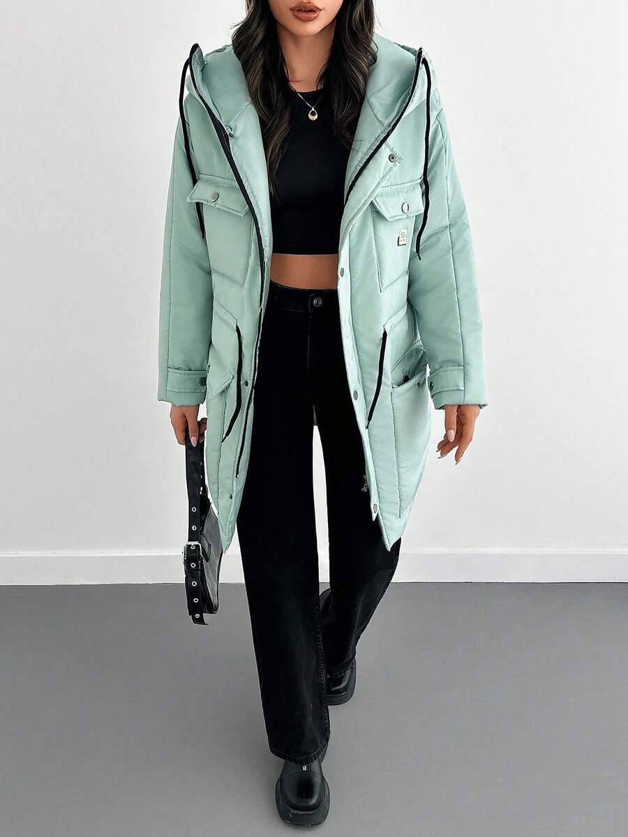 SHEIN ZIELONA KURTKA Z KAPTUREM W01__L