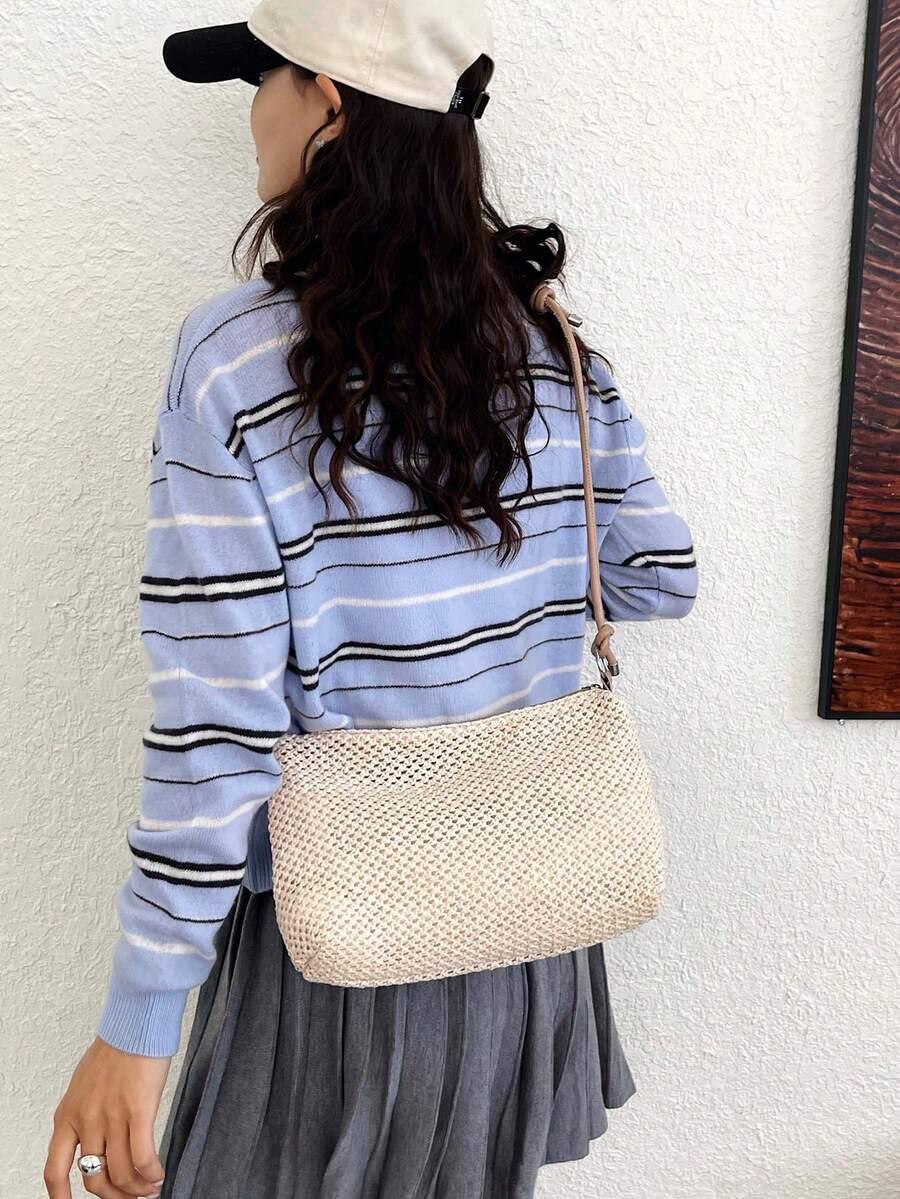 SHEIN BEŻOWA TOREBKA NA RAMIĘ S07__18X30CM