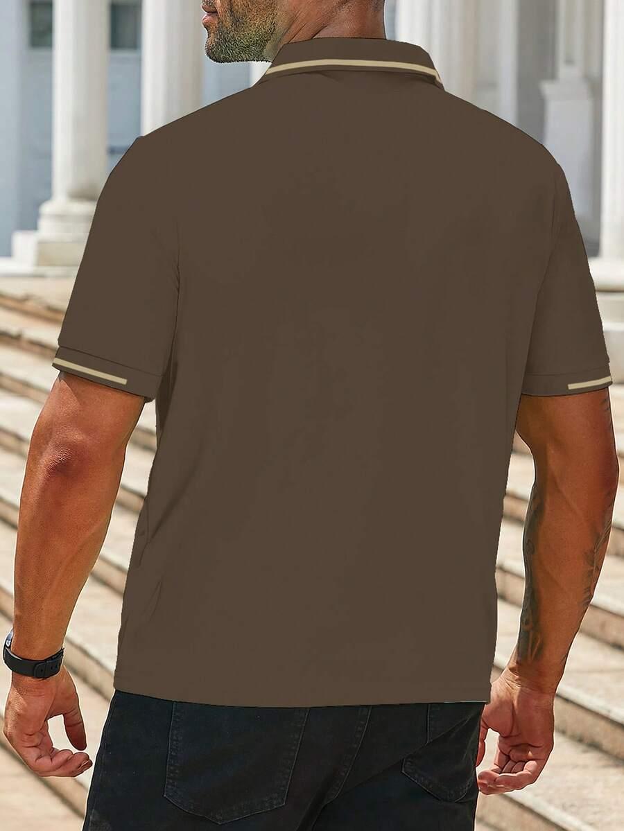 MANFINITY BRĄZOWA KOSZULKA POLO S06__50