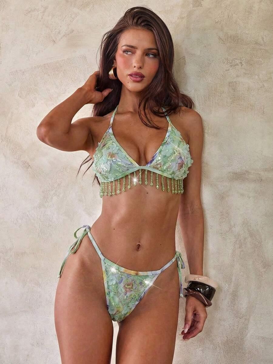 SHEIN DÓŁ OD BIKINI CEKINY S09__M