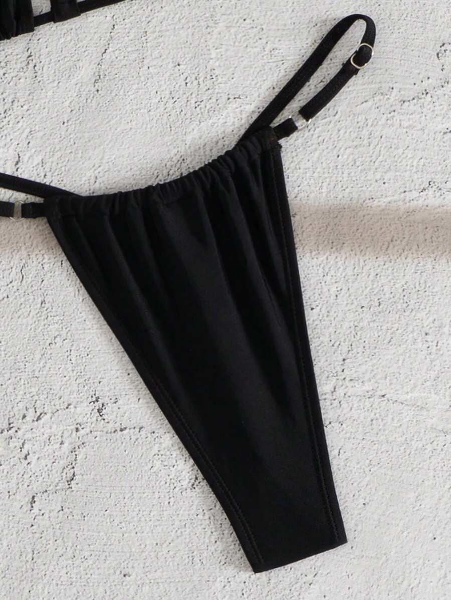 SHEIN CZARNY KOMPLET BIKINI S09__S
