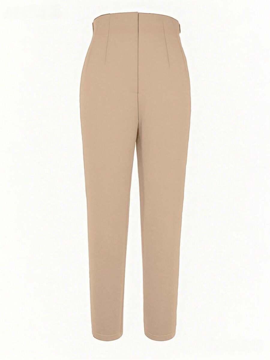 SHEIN BEŻOWE ELEGANCKIE SPODNIE S06__L