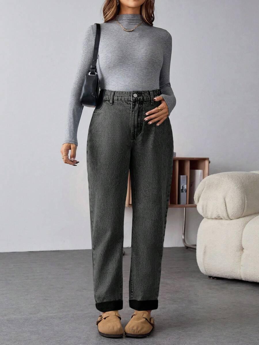 SHEIN CIĄŻOWE SPODNIE JEANS S06__S