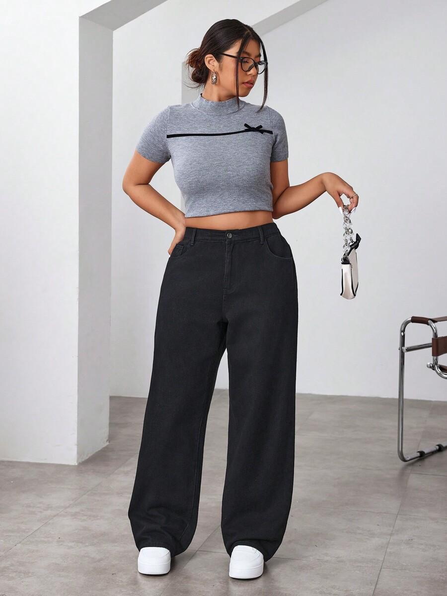SHEIN CZARNE JEANSY WYSOKI STAN S06__46