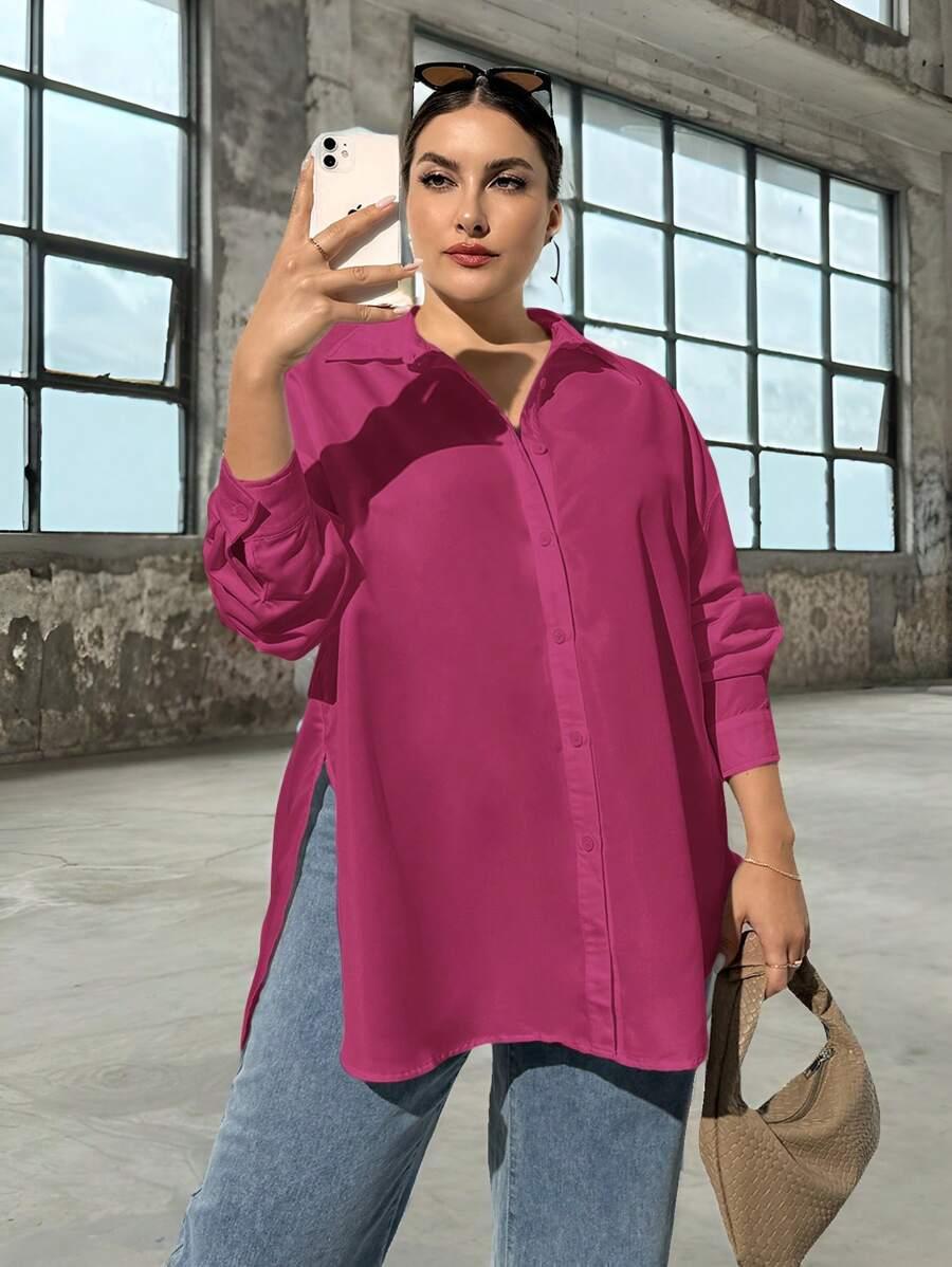 SHEIN FIOLETOWA KOSZULA GUZIKI S06__XXL