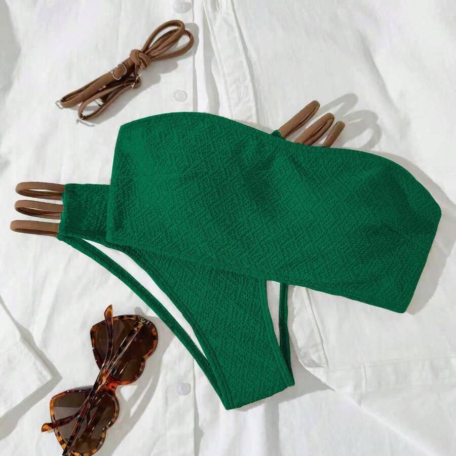 SHEIN ZIELONY DWUCZĘŚCIOWY STRÓJ KĄPIELOWY S09__XS
