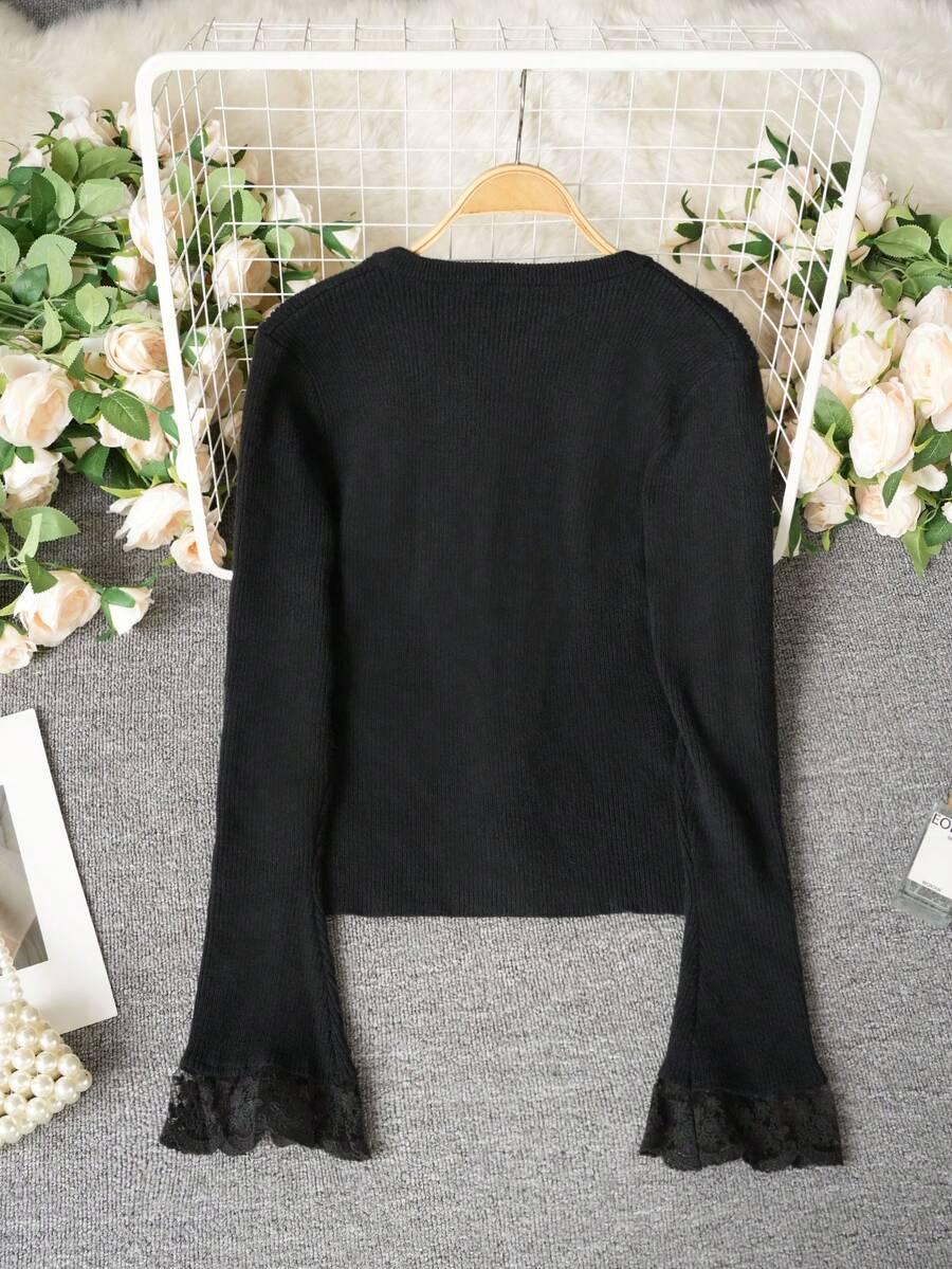 SHEIN CZARNY SWETER GUZIKI S06__S